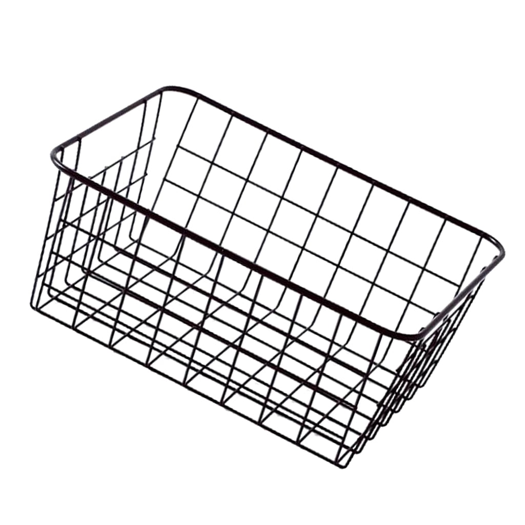 Wire Basket Vegetable Storage Holder Cabinet Black without interlining 