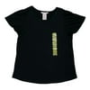 Philosophy Women's Flutter Sleeve Scoop Neck Shirt (Black, L)