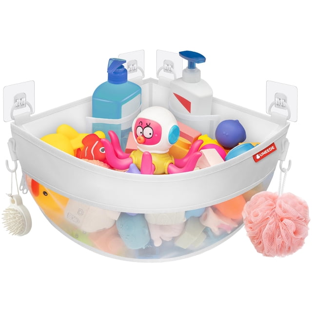 Soporte de almacenamiento para juguetes de baño, UNEEDE, montado en esquina, 16,35 L