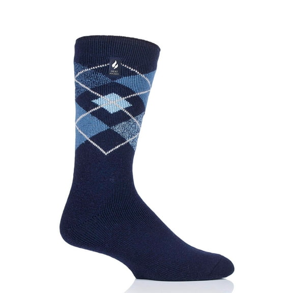 Heat Holder Men's Swift LITE Argyle Crew Socks| Warm Soft, Hiking, Cabin, Cozy at Home Socks | 5X Warmer Than Cotton Socks