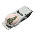 thumbnail image 1 of Christmas Tree with Cat Satin Chrome Plated Metal Money Clip, 1 of 4