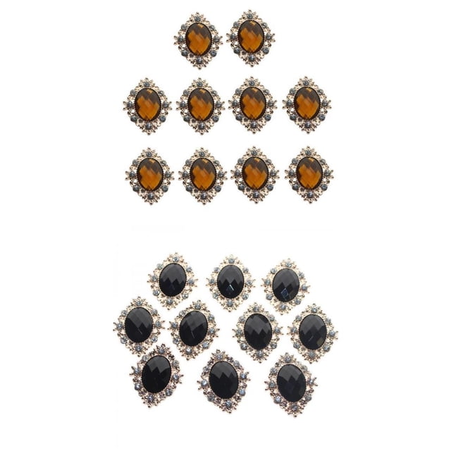 20 Piezas Acrílico Cabujón Flatback DIY Botón de de Imitación DIY Adorno Artesanal Negro Y Amarillo