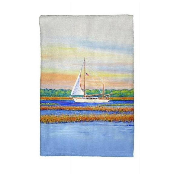 Betsy Drake KT1075 Marsh Sailing Kitchen Towel
