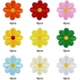 thumbnail image 2 of 36 Piezas Parche Bordado Tela Termoadhesiva Parche Cosido Motivo de Flor Mini Parches Bordados de Flor de Sol para Ropa Jeans Sombrero Mochilas, 2 of 4