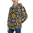 thumbnail image 2 of Fotbe Colorful Sunflowers Pattern Youth Pullover Hooded Sweatshirt, Boys Hoodie, Kangaroo Pocket Hoodie for Kids Girls -Large, 2 of 6