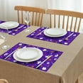thumbnail image 3 of Halloween Purple Spider Web Pattern Summer Placemats Table Placemats Set Of 4-Linen Kitchen Washable Placemats Table Mats 11.8"x17.7" Non-Slip Heat Resistant, 3 of 6