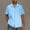 64#Light Blue, variant on Tops On Sale JXMVOJ Men's Short Sleeve Shirt, Button-Down Casual Polo, Solid Color Beach Shirt, Lightweight Summer Top, Fashionable Collared Shirt