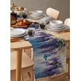 thumbnail image 6 of Purple Eucalyptus Table Runner 72 Inches, Oil Painting Botanical Blue Ombre Bed Runner Dresser Scarves Tabletop for Indoor Outdoor Parties/Ceremony/Banquet, 16" x 72", 6 of 8