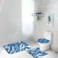 thumbnail image 1 of Dvkptbk Bathroom Decor 3 Pcs Rugs Set with ColorfulMarble Bathroom Set with AntiSlip Rugs Toilet Lid Cover and U Shape Mat, 1 of 6