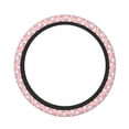 thumbnail image 2 of Lsque Cute Pink Snowman Cat Ultra Soft Car Steering Wheel Cover for Women, Standard 15 inch Size for Truck Van SUV Auto, 2 of 8