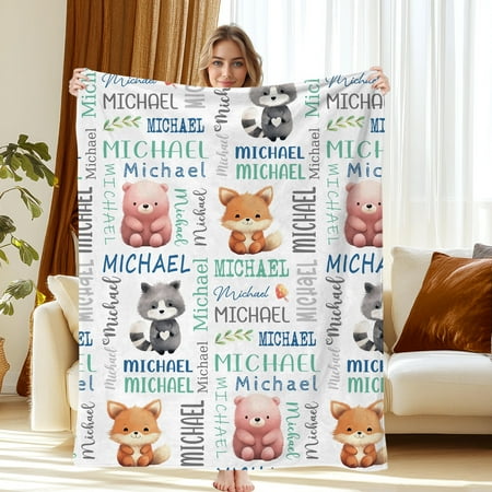 JML USA Personalized Soft Flannel Blanket Cute Customized Text Design Multiple Sizes for Adults Kids & Pets Express Shipping JML USA Personalized Soft Flannel Blanket Cute Customized Text Design Multiple Sizes for Adults Kids & Pets Express Shipping