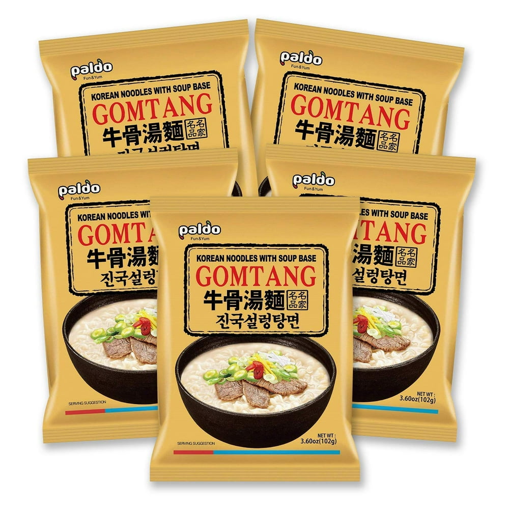Paldo Fun & Yum Gomtang Ramen Mild Instant Noodles with Soup, Pack of