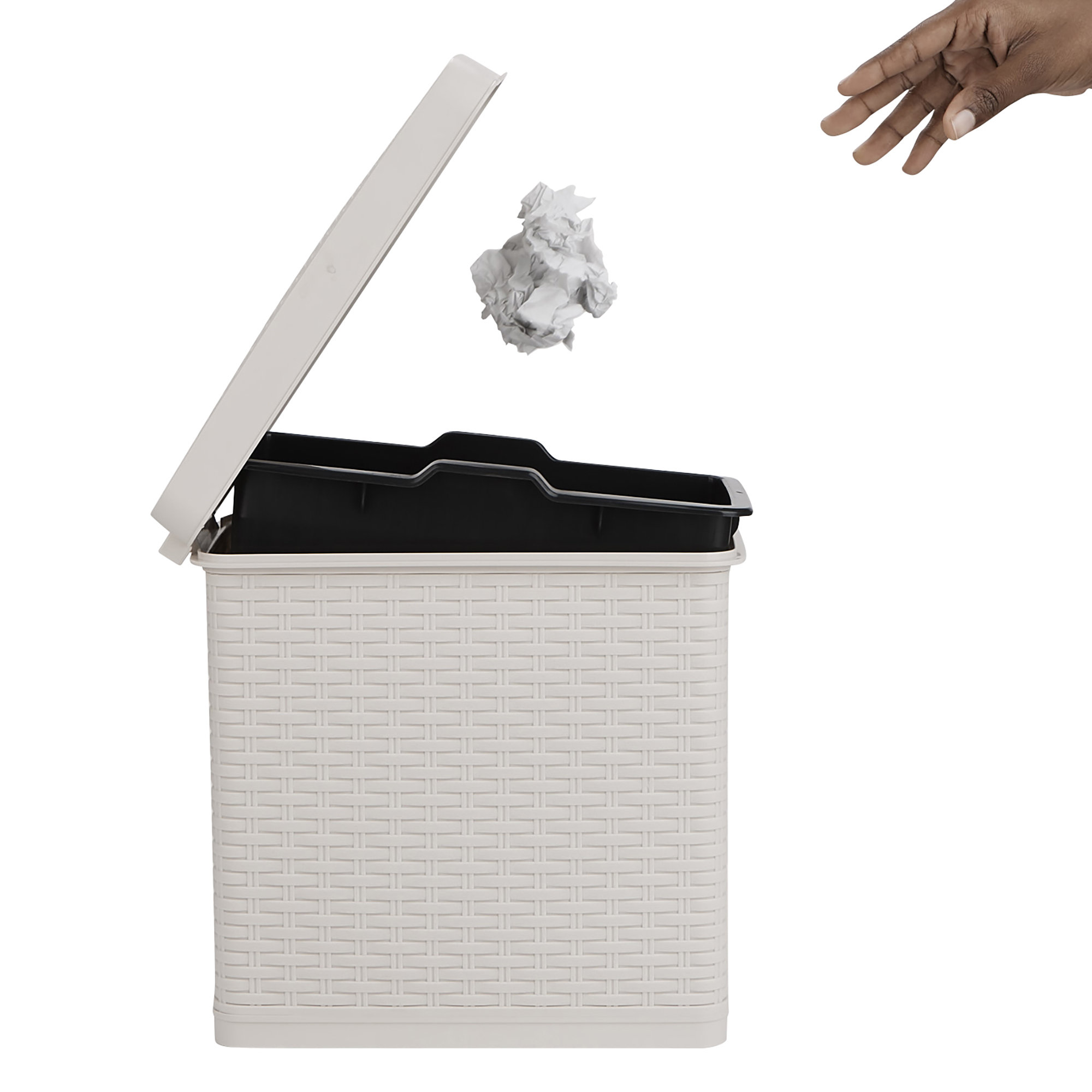 Mind Reader Step Trash Can, Wastebasket, Bathroom Garbage Bin, Home