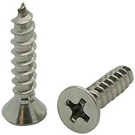

(SNG41) 400 Qty #6 x 3/4 Flat 304 Stainless Phillips Head Wood Screws