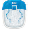Homedics Bubble Bliss Deluxe Foot Spa with Heat Maintenance, 3 Attachments- Blue