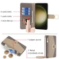 thumbnail image 5 of TECH CIRCLE For Samsung Galaxy S20 FE Wallet Case,PU Leather Flip Folio Stand Card Holder Zipper Ring Magnetic Protective Phone Case with Lanyard Strap Women Case for Galaxy S20 FE 6.5" 2020,Gray, 5 of 8