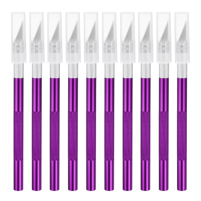 Uxcell 10 Pcs Couteau Utilitaire de Précision pour Artisanat, Violet