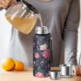 thumbnail image 4 of 20 Oz Pioneer Flower Coffee Tumbler Double Wall Insulated Stainless Steel Water Bottle | Metal Reusable Thermoses Flask with Cup Cap | Leak & Sweat Proof with Anti-Dust Lid, 4 of 7