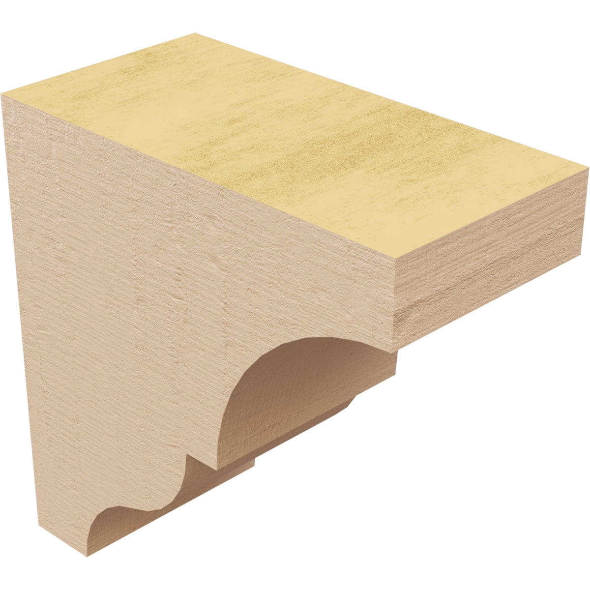 2"W x 4"D x 4"H Classic Asheboro Rough Cedar Woodgrain TimberThane Corbel, Primed Tan