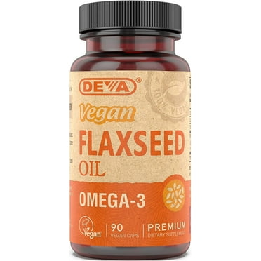 Deva Organic Vegan Vitamins Flax Seed Oil Omega-3, 90 Capsules