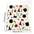 thumbnail image 3 of Halloween Witch Cauldron Flannel Throw Blanket, White Background Pumpkin Floral Pattern Throw Blanket, Seasonal Decorative Blanket, for Sofa, Couch, Bed Decor, 3 of 7