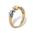 thumbnail image 2 of PalmBeach Jewelry Round Diamond Accent Two-Tone Elephant Ring in 18k Gold-plated Sterling Silver, 2 of 5