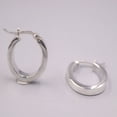 thumbnail image 3 of K-KED Real S925 Sterling Silver Polish Surface U-shaped Women's Huggie Earrings, 3 of 4