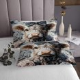 thumbnail image 3 of Erosebridal Rustic Cow Coverlet Set King, Romantic Rose Bedding Set, Farmhouse Animal Decor 3pcs, 3 of 5