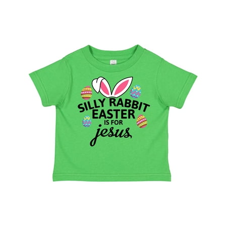 

Inktastic Silly Rabbit Easter is for Jesus with Bunny Head and Easter Eggs Gift Toddler Boy or Toddler Girl T-Shirt
