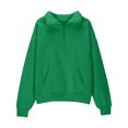 thumbnail image 4 of fatyb Girls Half Zipper Sweatshirts Cropped Kids Long Sleeve Casual Plain Pullover Tops with Pockets, 4 of 7