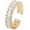 Baguette Cut CZ, variant on Adjustable 18k gold-plated CZ leaf opening ring, exquisite double-layer cubic zirconia olive branch and leaf ring, can be stacked, simple and cute, suitable for women and teenagers.
