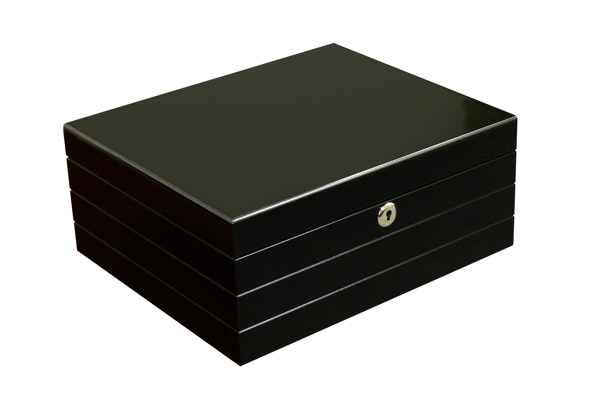 Onyx Desktop Cigar Humidor - High Gloss Black - Capacity: 50
