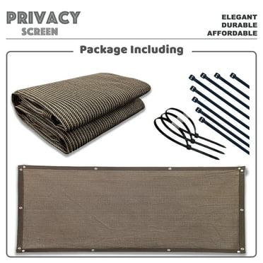 Commercial Windscreen Privacy Fence Screen Shade Cover Balcony Railing Garden Gate Driveway in Brown 3' x 5
