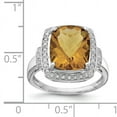 thumbnail image 2 of Sterling Silver Cushion Diamond & Whiskey Quartz Ring. Carat Wt- 5.59ct, 2 of 3