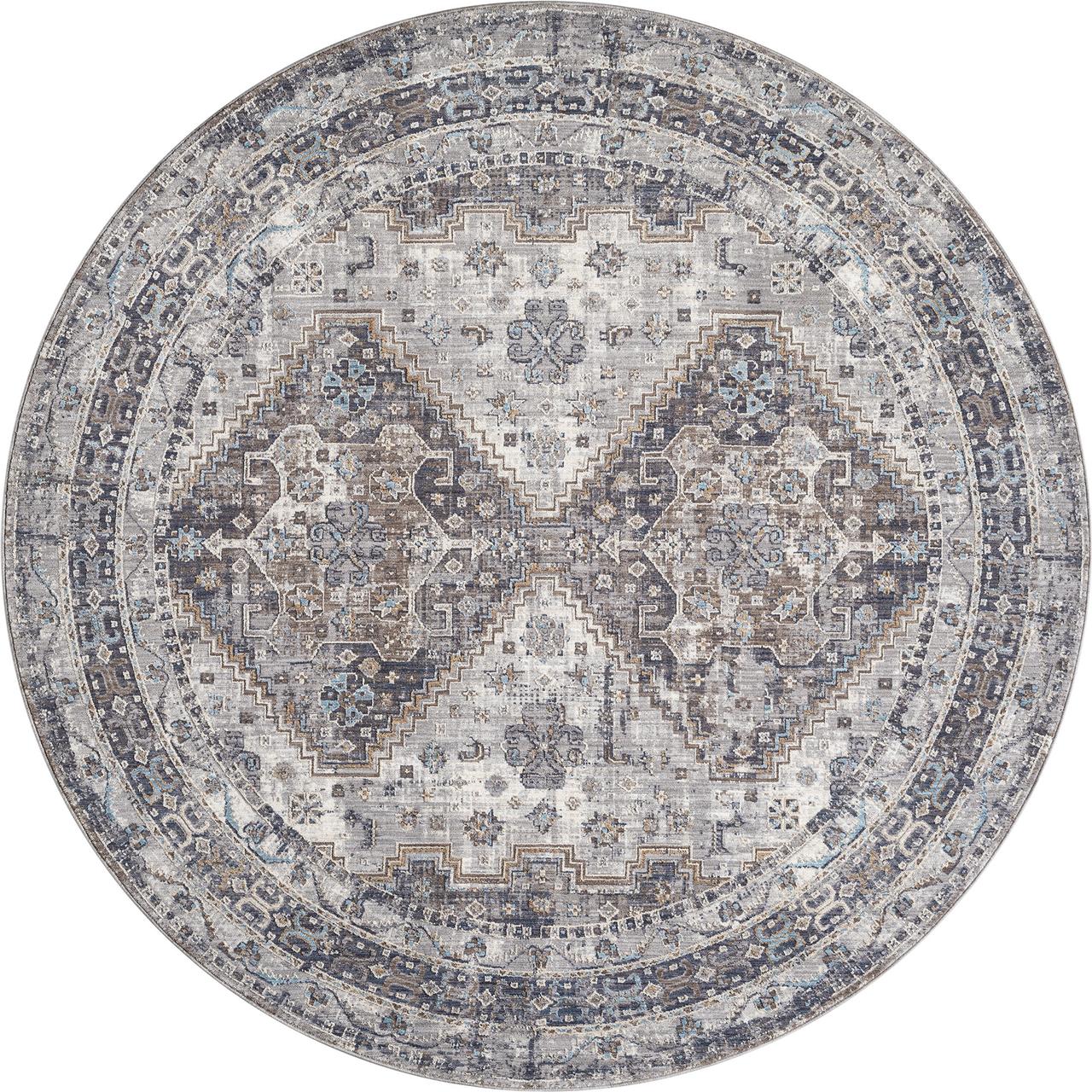United Weavers Utopia Chester Oriental Border Round Rug, Blue, 7'11" x 7'11"