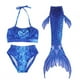 thumbnail image 1 of Conjunto de bikini de traje de baño para niñas de 3 piezas con trajes de baño de sirvienta de mar con cola de pez (140) YUNYI BRAND  Deportes, 1 of 8