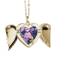 thumbnail image 1 of Purple Flower Leaf Point Line patron abstracto Collar colgante en forma de melocotón con alas Unbranded M, 1 of 3