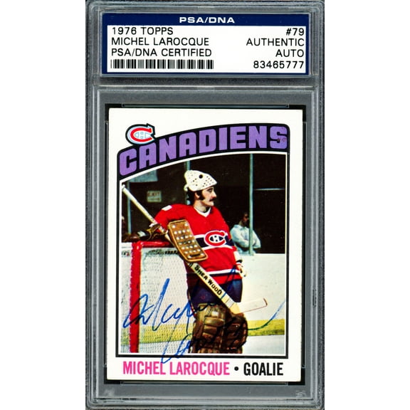 Michel Bunny Larocque Autographed 1976-77 Topps Card #79 Montreal Canadiens PSA/DNA #83465777