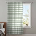 thumbnail image 4 of Sage Green Buffalo Plaid Sheer Curtains 54 Inches Long, Farmhouse Green White Checkered Light Filering Curtains, Breathable Simi Curtain Privacy Drapes for Kitchen Bathroom Small Window Treatment, 4 of 9