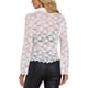 thumbnail image 3 of INSPIRAR CHIC Blusas de Mujer con Manga Larga de Campana, Cuello en V, Encaje, Con Botones, Color Blanco, 3 of 5