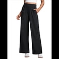 thumbnail image 1 of Pantalones Deportivos Casuales, Cómodos, de Cintura Alta y Pierna para Mujer, con Bolsillos y Sueltos. Negro S, 1 of 7