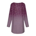 thumbnail image 5 of Knosfe Tops for Leggings Floral Comfy Long Sleeve Crewneck Shirts Y2k Plus Size Winter Fall Fashion Blouses for Women Plus Size Loose Fit Dressy Casual Trendy Womens Y2k Tops Purple M, 5 of 5