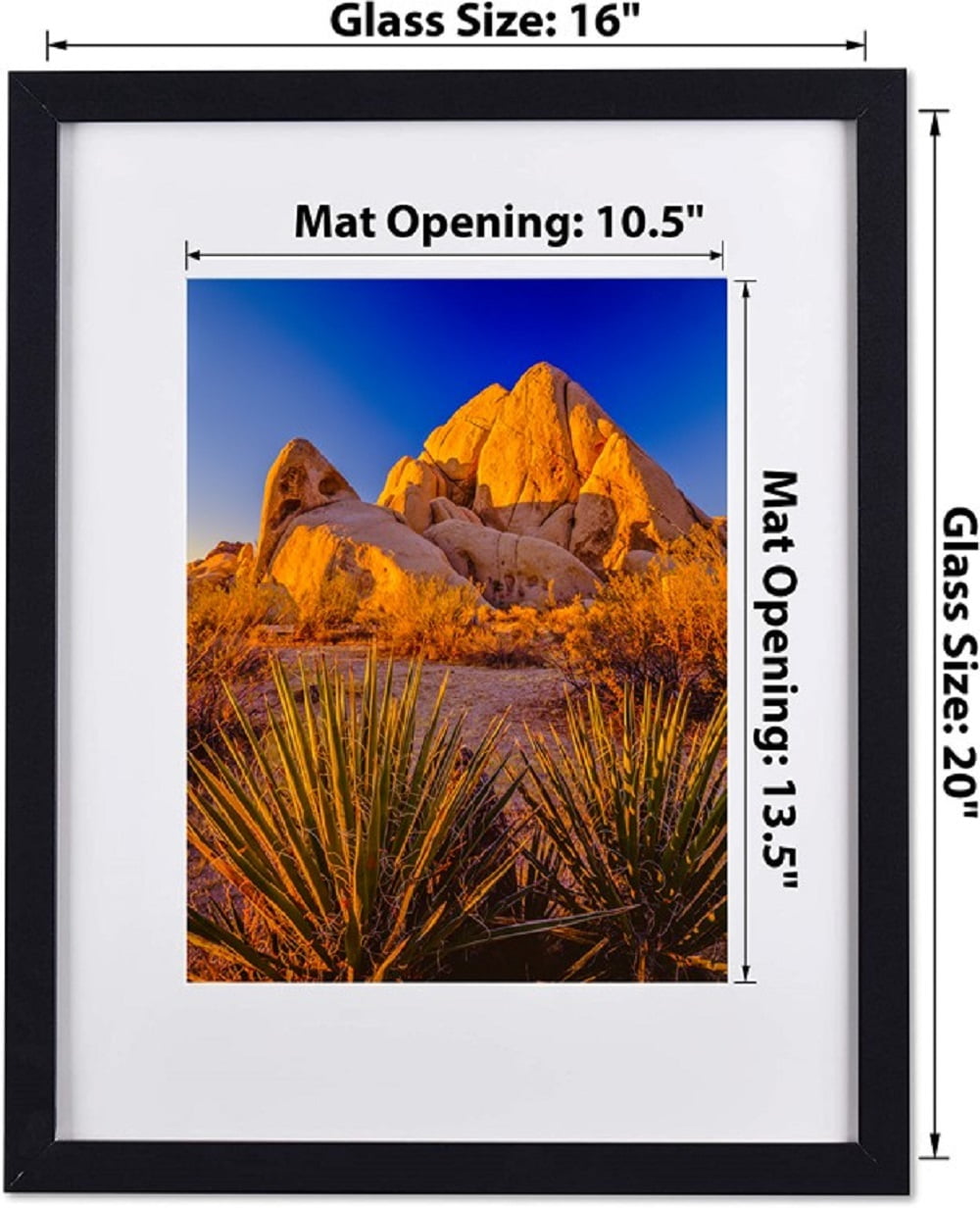 Picture Frame MDF Black Frame 16x20" Wall Mount Display, Pack of 2