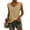 Khaki, variant on Summer Sleeveless Women Solid Color V-Neck Casual Shirt Tops