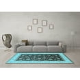 thumbnail image 3 of Ahgly Company Indoor Rectangle Oriental Light Blue Traditional Area Rugs, 2' x 5', 3 of 4
