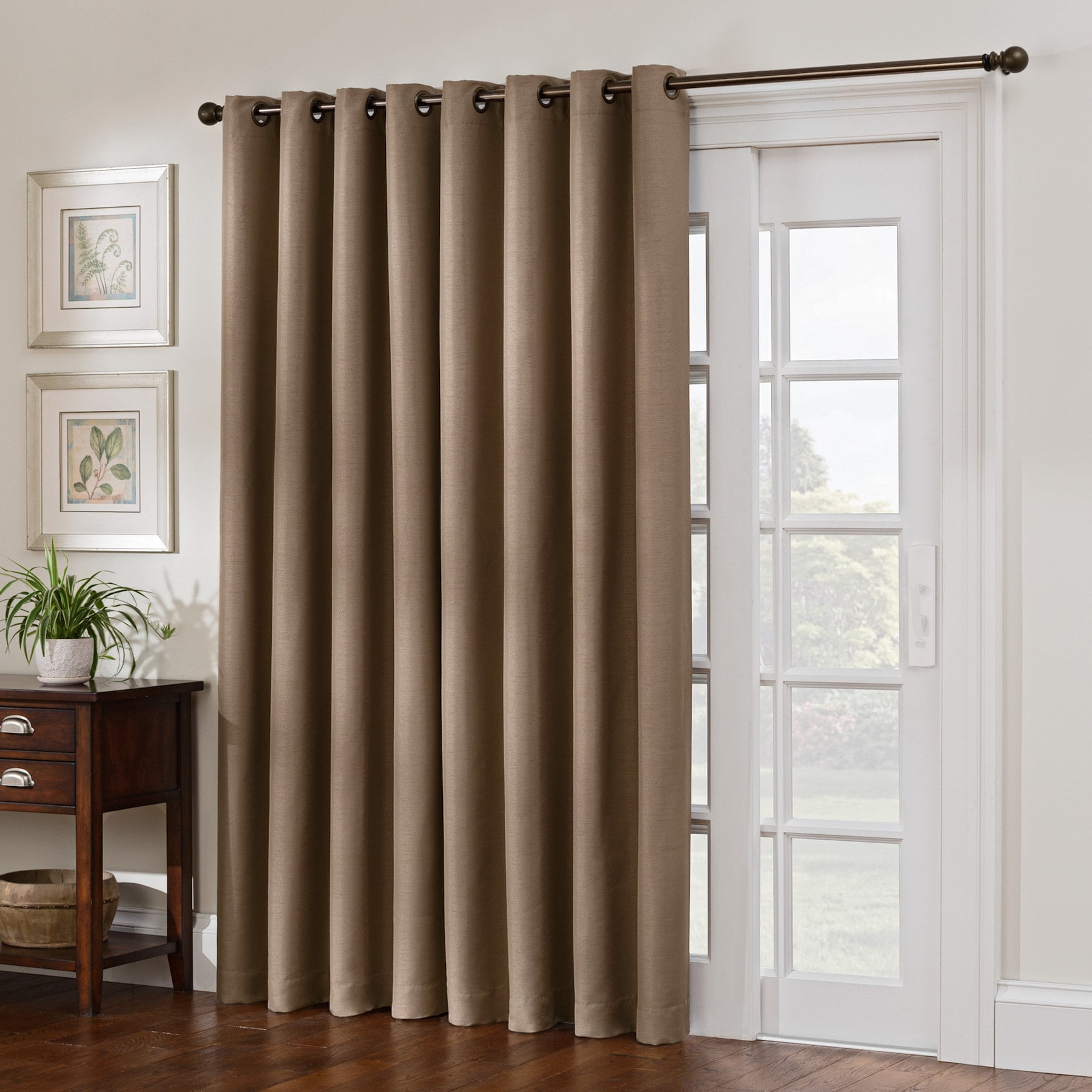 52 x 95 Blue Keeco Antique Satin Domain Grommet Style Room ...