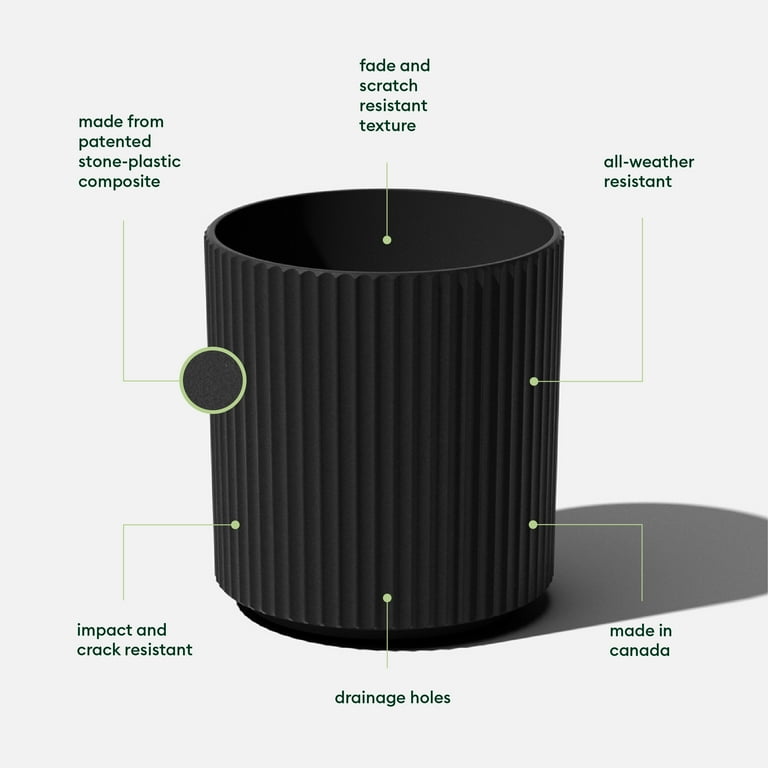 Sunside by Veradek Ripple 16' Planter Black - Walmart.com