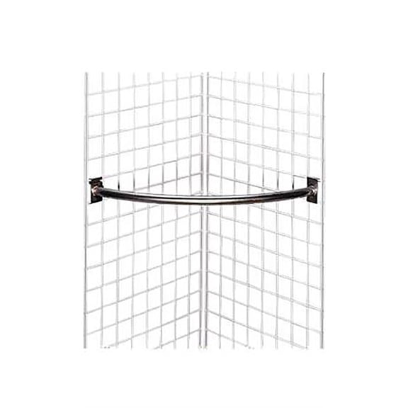 SSWBasics Quarter Circle Chrome Hangrail for Wire Grid - 30 in L - 30 inch