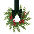 thumbnail image 2 of Small Christmas Wreath 1pc for Front Door, Window and Indoor Holiday Decor, Mini Decorative Wreath with Bow for Home Entryway, Wall and Porch, 2 of 9