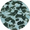thumbnail image 1 of Ahgly Company Machine Washable Indoor Round Abstract Dark Slate Gray Green Area Rugs, 8' Round, 1 of 7